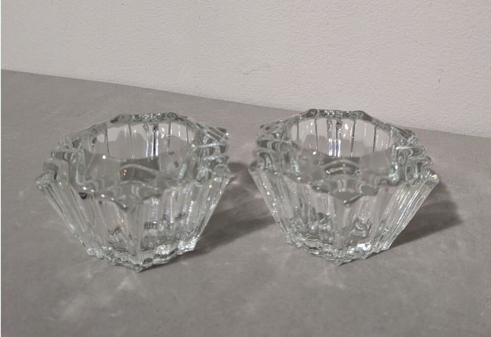 Votive/Tealight Candle Holders Beautiful Heavy Glass EUC